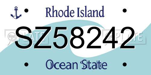 SZ58242 Rhode Island License Plate