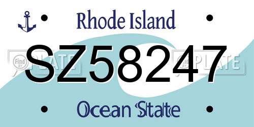 SZ58247 Rhode Island License Plate