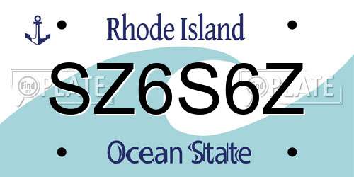 SZ6S6Z Rhode Island License Plate