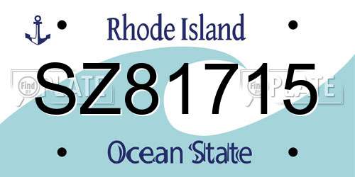 SZ81715 Rhode Island License Plate