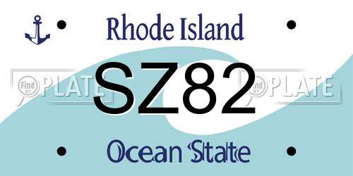 SZ82 Rhode Island License Plate