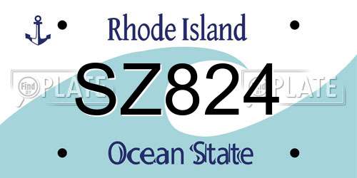SZ824 Rhode Island License Plate