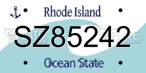 SZ85242 Rhode Island License Plate