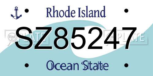 SZ85247 Rhode Island License Plate