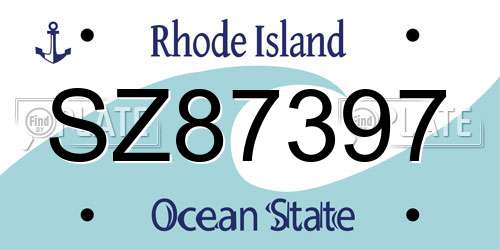 SZ87397 Rhode Island License Plate