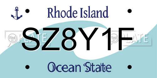 SZ8Y1F Rhode Island License Plate