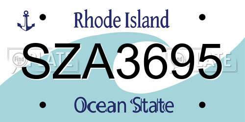SZA3695 Rhode Island License Plate
