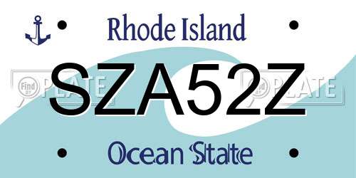 SZA52Z Rhode Island License Plate
