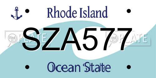 SZA577 Rhode Island License Plate