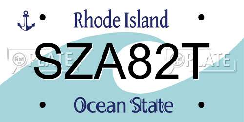 SZA82T Rhode Island License Plate