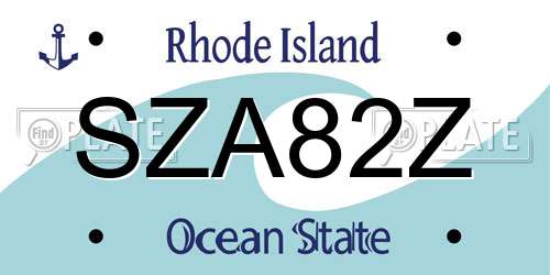 SZA82Z Rhode Island License Plate