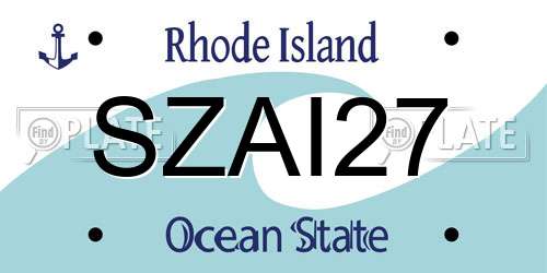 SZAI27 Rhode Island License Plate