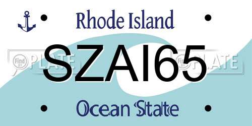 SZAI65 Rhode Island License Plate