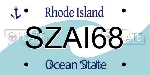 SZAI68 Rhode Island License Plate