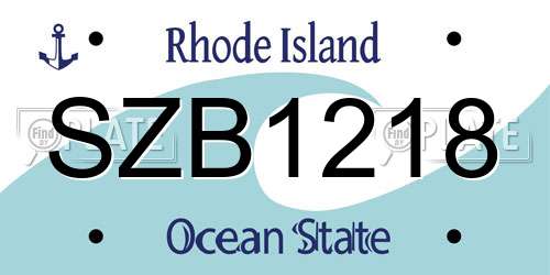 SZB1218 Rhode Island License Plate
