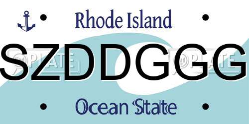 SZDDGGG Rhode Island License Plate