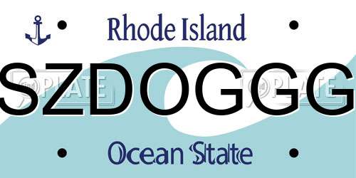SZDOGGG Rhode Island License Plate