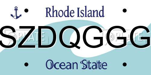SZDQGGG Rhode Island License Plate
