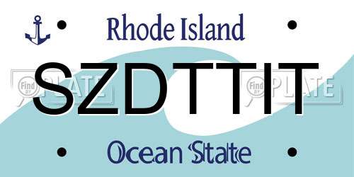 SZDTTIT Rhode Island License Plate