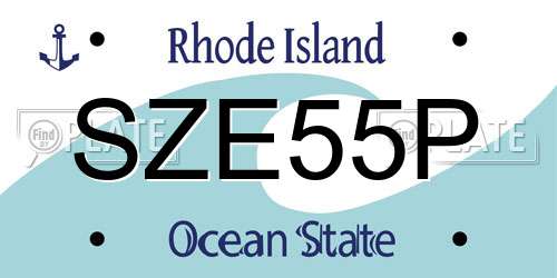SZE55P Rhode Island License Plate