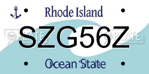 SZG56Z Rhode Island License Plate