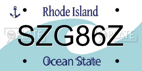 SZG86Z Rhode Island License Plate