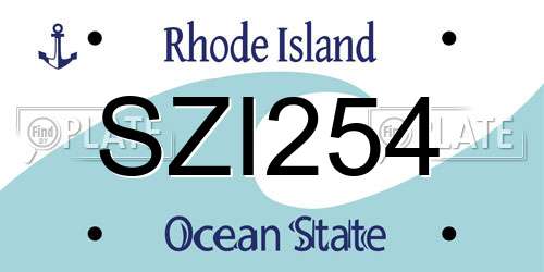 SZI254 Rhode Island License Plate