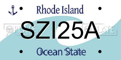 SZI25A Rhode Island License Plate