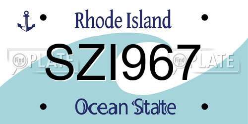 SZI967 Rhode Island License Plate