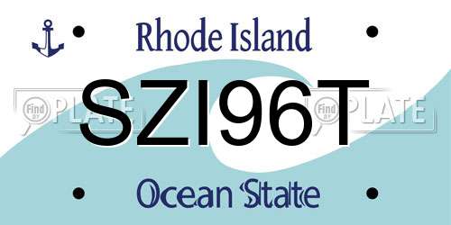 SZI96T Rhode Island License Plate