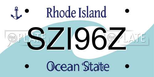 SZI96Z Rhode Island License Plate