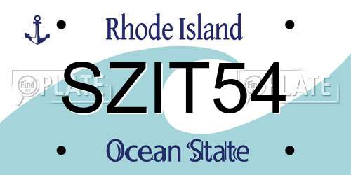 SZIT54 Rhode Island License Plate