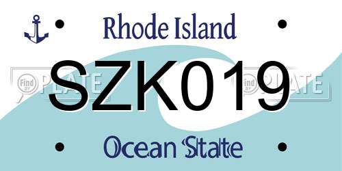 SZK019 Rhode Island License Plate