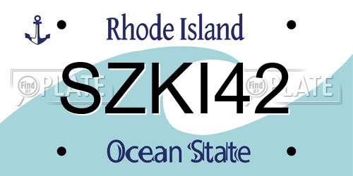 SZKI42 Rhode Island License Plate