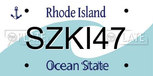 SZKI47 Rhode Island License Plate