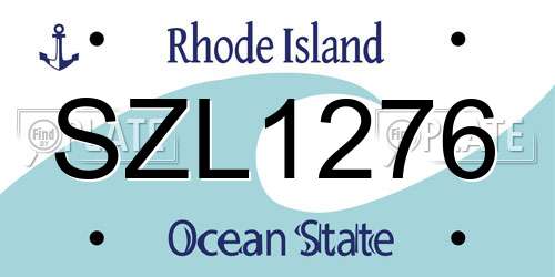 SZL1276 Rhode Island License Plate