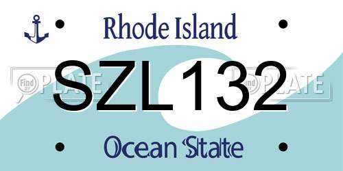 SZL132 Rhode Island License Plate