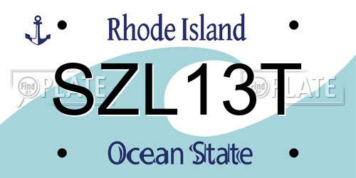 SZL13T Rhode Island License Plate