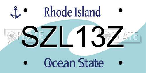 SZL13Z Rhode Island License Plate