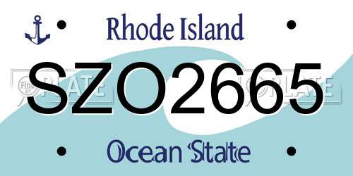 SZO2665 Rhode Island License Plate