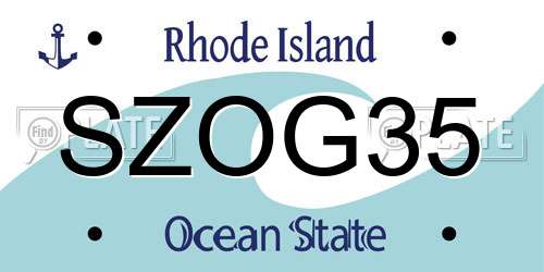 SZOG35 Rhode Island License Plate