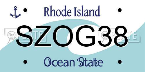 SZOG38 Rhode Island License Plate