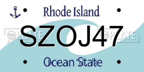 SZOJ47 Rhode Island License Plate