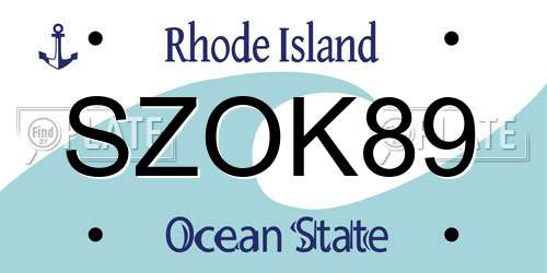 SZOK89 Rhode Island License Plate