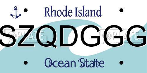 SZQDGGG Rhode Island License Plate