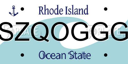SZQOGGG Rhode Island License Plate