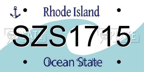SZS1715 Rhode Island License Plate