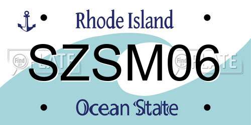 SZSM06 Rhode Island License Plate