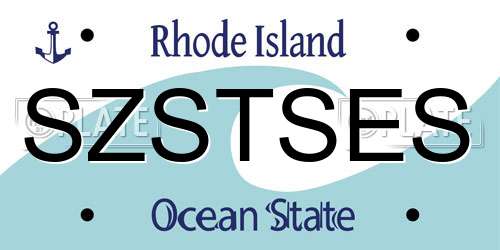 SZSTSES Rhode Island License Plate