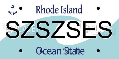 SZSZSES Rhode Island License Plate